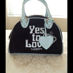 RESERVED - Juicy Couture black and blue velour bag